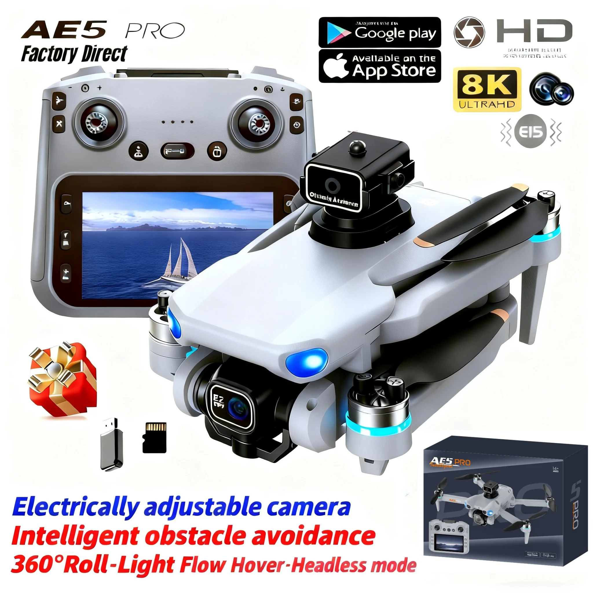 Dron AE5 Pro 8K HD con Pantall - Drone Kit Tricopter reseña y precio